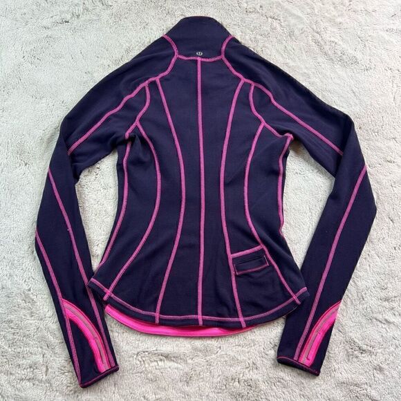 Lululemon Womens Size 4 Reversible Run U Turn Pullover 1/2 Zip Jacket Pink Purpl - Picture 3 of 12